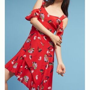 New Anthropologie Lepore Winne Open Shoulder Dress